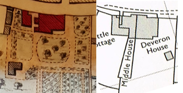 Plan of The Cottage in 1883 and 1978